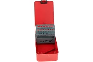 Milageto Mallette de Rangement pour Forets Hélicoïdaux, en Métal, Portable, Pratique, Robuste, Porte-Foret Vide, Boîte d'Indexation de Forets, 25 Emplacements