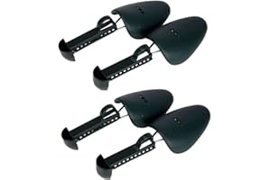 BAMBOOPACK 2 pares de plástico práctico de longitud ajustable para hombre, formador de árbol de zapatos, soporte para botas, forma de zapato, plástico para zapatos, tacones, zapatillas de deporte