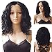 S-noilite® Charming Loose Wave Bob Wig Natural Wavy Curly Lace Front Wigs 1B off Black