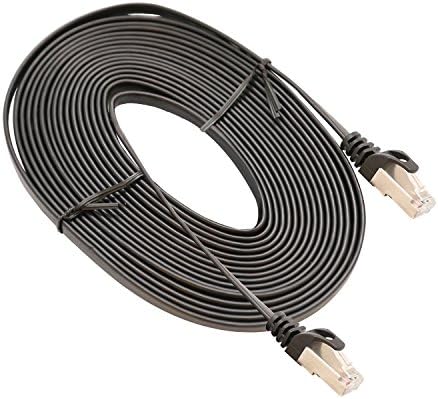 IOCrest 5 m CAT7 STP Network Flat Ethernet Cable - Black