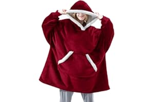 SHAMDON HOME COLLECTION Felpa oversize con cappuccio e tasca gigante, ultra morbida Teddy Sherpa felpa in pile per donne uomini adulti bambino