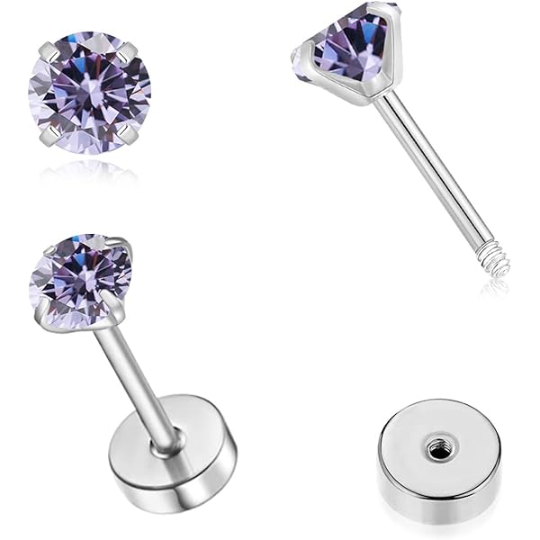 Girls Earrings For Kids Hypoallergenic Lightning Bolt Stud