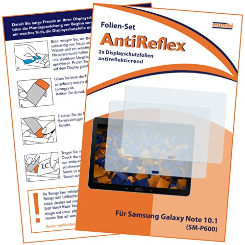 2x mumbi Displayschutzfolie Samsung Galaxy Note 10.1 2014 Edition Schutzfolie AntiReflex matt