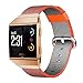 Produktbild Pugo Top Fitbit Ionic Gurt, gewebtes Sport-Nylonband Ersatz Accessories Armband mit klassische Schnalle für die Fitbit Ionic Smartwatch für Damen Herren Mädchen Jungen, Orange