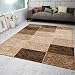 Produktbild Teppich Wohnzimmer Kurzflor Modern Meliert Kariert Marmor Muster Braun Beige, VIMODA, 80x300 cm