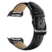 Produktbild Omter für Samsung Gear S2 Armband SM-R720/ SM-R730, Smart Watch Leder Ersatz Armband(Leder Schwarz)