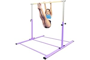 EVERYMILE Kids Gymnastics Bars, Gymnastics Bars for Home Adjustable Height 3' to 5' Balance Beams, Gymnastics Training Bar Horizontal Kip Bars for Girls, Boys