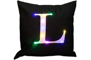 ZUODU LED Colorful Lighting Velvet Letter Cushion Cover Pillow Cover Bar Use Party Use Festival Use Gift 18 x18 Inches or 45 cm x 45 cm 1pc L