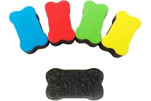KNR HARMONY Brosse Effaceur Magnétique 4 Pièces 4 Couleurs Éponges pour Tableau Gommes Magnétiques pour Tableau Blanc Bureau l'école Bleu Rouge Vert Jaune