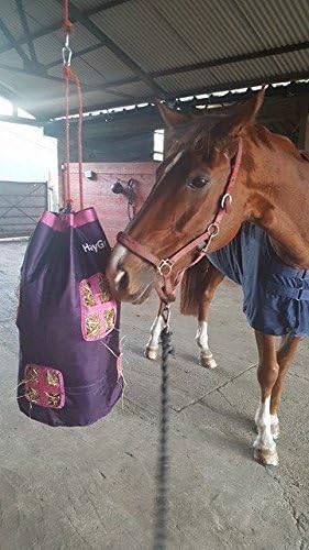 HAYGRAZER PLAY - HAY FEEDER FOR HORSES OR PONIES FOR SLOW FEEDING, PREVENTS BOREDOM ON BOX REST OR DURING TRAVEL (PURPLE/PINK)