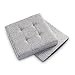 Relaxdays Ottoman Foldable Footstool Box Storage Cube with Removable Lid, Fabric, Grey, 38 x 38 x 38 cm