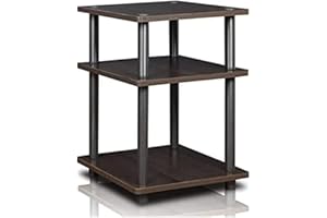 Furinno Mehrzweckregal, Einfache Montage, mit 3 Ebenen, holz, Espresso/Schwarz, 37.08 x 37.08 x 52.58 cm