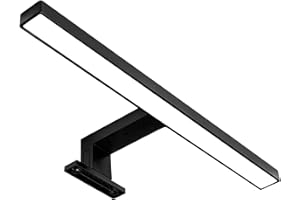 ‎LIGHTWORLD24 WELT DER LICHTER Schwarze LED Spiegelleuchte I Badleuchte I Schminklicht I Badezimmer I Aufbauleuchte I Schrank-Beleuchtung I Klemmleuchte I Neutral-weiß I 230 V I 550LM I IP44 I 30CM I 5W