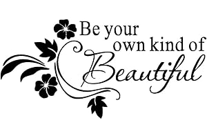 Be You Own Kind of Beautiful - MERYSAN Wall Decal Sticker Quotes, Removable DIY Saying Wallpaper Peel and Stick Home Decor for Kids Bedroom Living Room Dressing Room Gift (23×11inch, Black)