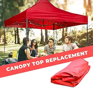 3X3 Meter /10 x 10 Feet [Replacement Canopy] Outdoor Gazebo Tent Replacement, Popup Awning Covers, Easy Install, Waterproof for Garden , Replacement Canvas Cover Only, Poles Not Included [RED]