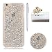 Produktbild iPhone 7 plus 5.5" Hülle Durchsichtig Glitzer ,SKYXD Blattgold Funken Flocken Pailletten Design Schutzhülle Weiche TPU Transparent Silikon Handyhülle mit [ Koala Staubstecker + Eingabestift ] Glanz Kristall Handytasche Schick Klar Zurück Haut Schlank Etui Schale Fall - Silber