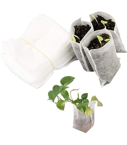 100 Stück Biologisch Abbaubare Pflanzbeutel 20x22cm - Vliesstoff Töpfe Für Gemüse & Blumen