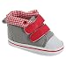 Baby Boys Gingham Lined Strap Shoes/Trainers (0-6 Months) (Grey)