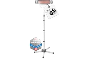 reer Wickeltischstrahler FeelWell 2in1, Standheizstrahler und Wandmontage, 2 Heizstufen, Timer, Kippsicherung, geprüft nach Medizinstandard, Weiß, aus Metall