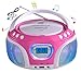 Produktbild CD-Player mit LED-Beleuchtung | Tragbares Stereo Radio | Kinder Radio | Stereo Radio | Stereoanlage | Bluetototh | USB | CD/MP3 Player | Radio | Kopfhöreranschluss | Aux in | LCD-Display | (Pink)