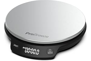Pro Breeze Kitchen Scales Digital - Stainless Steel Digital Scales Kitchen High Precision Kitchen Weigh Scale for Baking and Cooking in g/ml/fl oz/lb oz