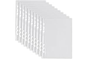 CRLLDPM 10 Stück Binder Taschen, PVC 6-Loch Ordner, A5 Wasserdicht Kunststoff Bindertaschen, PP-Kunststoff Prospekthüllen, Polypropylene Punched Pockets, Für Schutz von Papier, Dokumenten