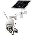 Supervision 4MP Sim Card With Solar Panel Lithium Battery 30X 300 Meter Optical Zoom PTZ Camera. Auto Tracking And Day And Night Vision Is Color. Best Choice For Your Farm House.
