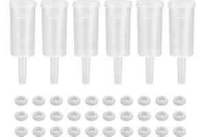 OLRWSLG 6 Stücke Gärspund mit 30 Stücke Gummistopfen PP Luftschleuse Dauerhaft Kunststoff Gärung, Transparent Gärröhrchen Set 11.5 * 3.9cm Inländisch Gärspund für Verschiedene Fermentationsfässer