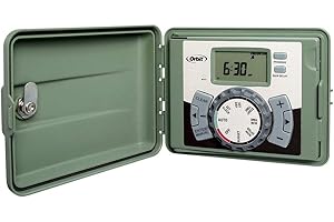 Orbit 57896 6-Station Outdoor Swing Panel Sprinkler System Timer , Green