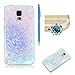 Produktbild für Samsung Galaxy S5 Hülle Hardcase Transparent,SKYXD Handyhülle für Galaxy S5 Neo Glitzer Flüssig Bewegen Partikel Stern Pailletten Fließen Hart Plastik Durchsichtig Brillianter Kreativ Design mit [Handyanhänger + Eingabestifte] Rückseite Schutzhülle for Samsung Galaxy S5/Galaxy S5 Neo Glitter Shine Bling Star Sparkle Back Cover With Touch Pen Dust Plug - Blau