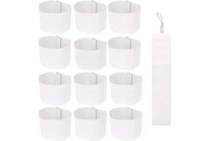 Wrzbest White Armbands Soccer Football Rugy Captain Armbands Mourning Armband for Multipurpose Use,DIY,Restaurant,Team Sport,Hospital,School