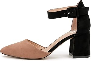 Rio Fiore Scarpe con Tacco, 7 cm Tacco Largo, Décolleté Donna, Nero/Beige/Fucsia/Viola/Rosso/Bordo/Blu/Bianсhe/Verde/Grigie/Vernice, Tessile/Similpelle, Cinturino alla Caviglia, H1877-A0142