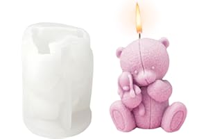 OTKARXUS Bear Candle Mould, 1PC Cute Teddy Bear Silicone Candle Making Mold, Epoxy Casting, Fondant Soap Making, Home Decoration