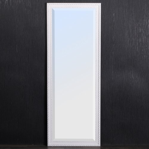 WANDSPIEGEL BAROCK Weiß-Silber ANTIK DESIGN SPIEGEL Stripe 140x50cm HOLZRAHMEN - 3