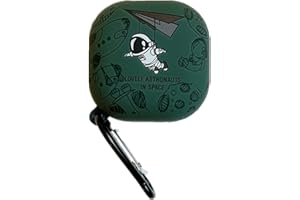 PLXBYC Etui na słuchawki do Samsung Galaxy Buds2 pro/Buds Live/Buds pro/Buds 2 etui ładujące, miękkie IMD astronauci statek kosmiczny kryształowa naklejka ochronna z haczykiem (bule)