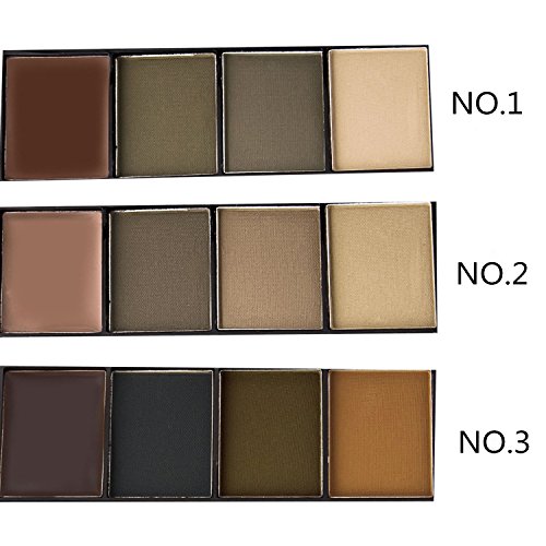 DE’LANCI 4 Color Pro-Augenbraue -Puder-Palette mit 4Pcs Augenbrauen Schablonen Set (Farbe 1) - 5