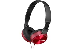 Sony MDR-ZX310 On-Ear Overhead Wired Headphones, Swivel Fold, 3.5mm Headphone Jack - Metallic Red