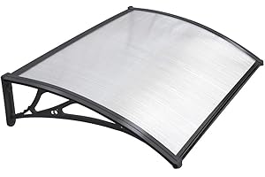 Costoffs Front Door Canopy Outdoor Awning Rain Cover Window Garden Shelter Porch Awning Shelter Patio Roofing Sun Rain Protection, Black