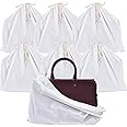 Dcluttr dust bags for handbags | Pack of 7 Odour resistant cotton handbag covers for storage | Dust cover storage bags for Handbags, Purses, Large Shoe Boots | Travel Storage Pouch drawstring closure