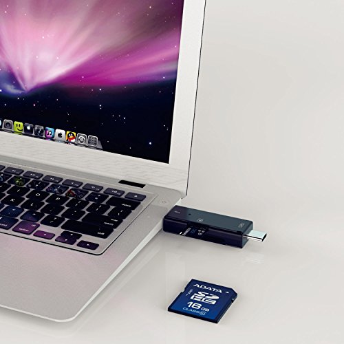 HXINH 3-in-1 Kartenleser OTG Adapter mit Type-C, USB 2.0, Micro USB DFP, UFP Unterstützen TF SD Karte, Schwarz - 6