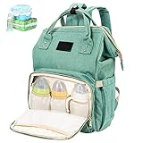 bolsa bebe verde Fácil de limpiar: la superficie interior impermeable es fácil de limpiar derrames, no te preocupes por que la leche o el agua se derrame en la bolsa cuando se alimenta al bebé.