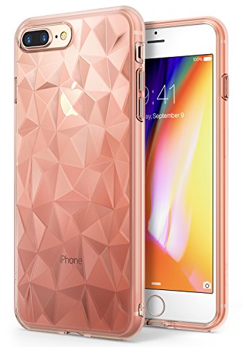 iPhone 7 Plus / iPhone 8 Plus Case, Ringke [AIR PRISM] 3D Contemporary Design Chic Slim Geometric Stylish Pattern Flexible Full-body Textured Protective TPU Drop Resistant Cover For Apple iPhone 7 Plus Rose Gold