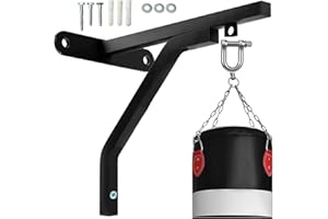 SOO Fitness Boxing MMA Punch Bag 18" Wall Bracket Heavy Duty Steel Mount Hanging Stand Wall Mount Fitness Bag Hanger Holds Upto 100Kg