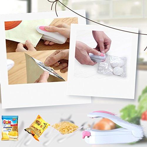 edealing (TM) 2 Stk magnetischem Boden tragbare Mini-Heißsiegelmaschine Impulse Sealer Seal Verpackung Plastiktaschen - 7