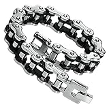Daesar Herren Edelstahl Armbänder Biker Motorrad Chain Armband Schwarz Länge:22.3CM