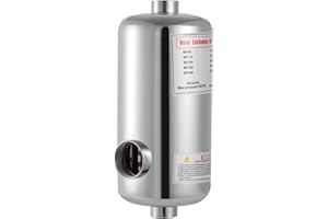 MINUS ONE Intercambiador de calor para piscina, 28 kW, calentador de piscina, acero inoxidable, intercambiador de calor para piscina, 150 l/min, flujo de agua caliente de 18 l/min