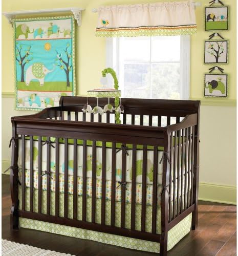 Laura Ashley Elephant Parade 7 Piece Crib Bedding Set