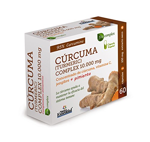 CURCUMA 10.000 MG. (95%) JENGIBRE + PIMIENTA + C. 60 CAPSULAS VEGETALES - Nature Essential