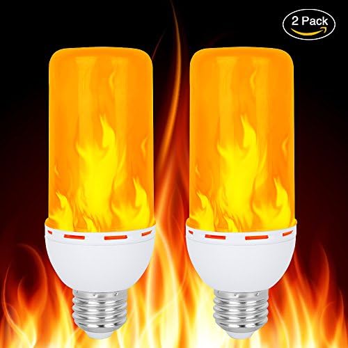 LED Flame Bulb,Ruipye E27 Flickering Flame Light Bulbs 1300K Lumens Natural Fire Effect Simulated Realistic Burning Fire Warm Flash Antique Lantern Atmosphere Hotel Bar Home Decor-2 pcs