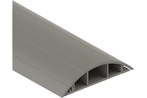 CABLECOACH Habengut Guide-câble au Sol en PVC Gris Semi-Circulaire pour jusqu'à 3 câbles Largeur 7,5 cm Longueur 1 m